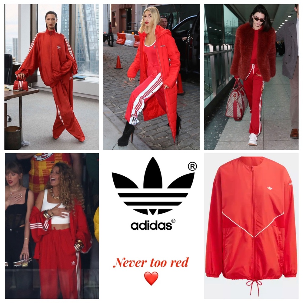 ✨Adidas Originals BNWT Red and White Track Jacket XSmall